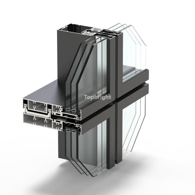 Sistema unificado TB 85UCW del muro cortina de la rotura termal de la anchura 85m m de la cara