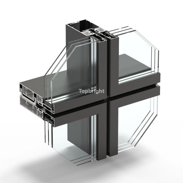 Sistema unificado TB 85UCW del muro cortina de la rotura termal de la anchura 85m m de la cara