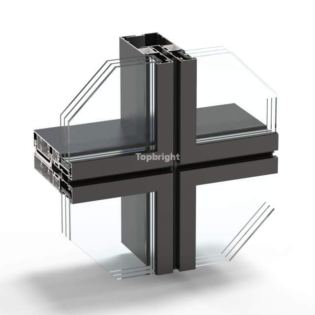 Sistema unificado TB 85UCW del muro cortina de la rotura termal de la anchura 85m m de la cara