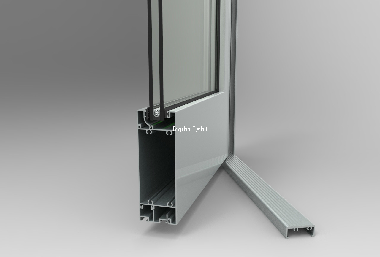 Puerta batiente de vidrio de un solo panel con rotura de puente térmico de aluminio Serie 50 TP-D-CM003