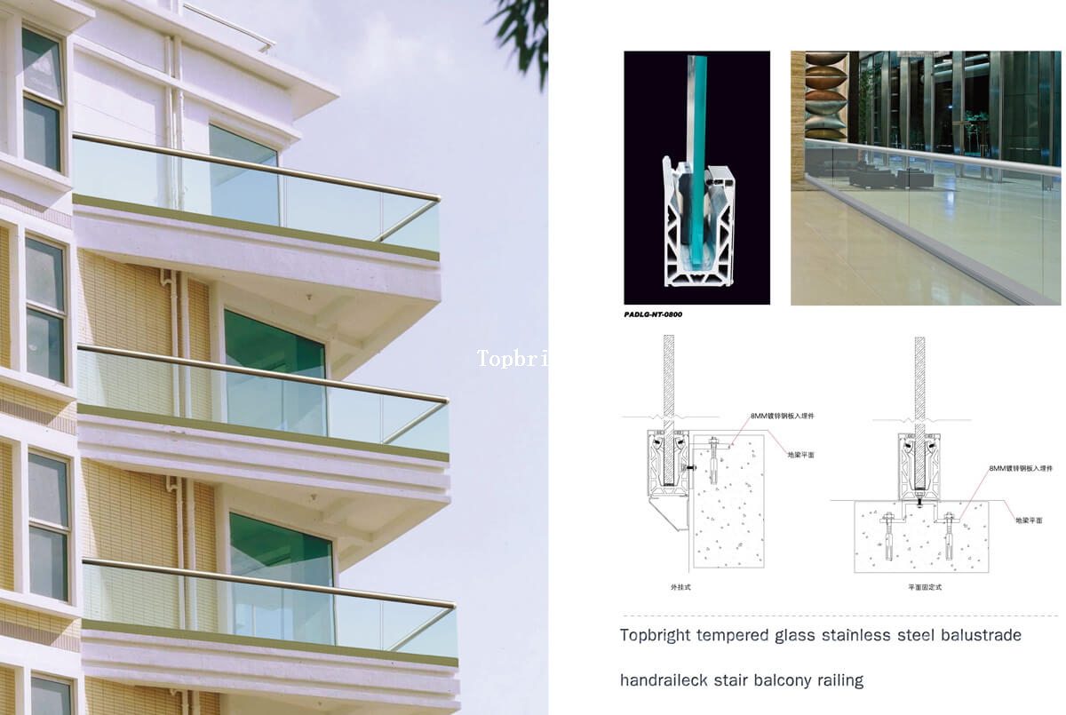 Balcón de aluminio Barandilla Escalera Pasamanos Balaustrada FenceTP-Rl-001