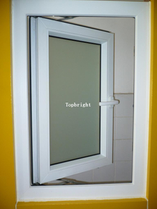 Vidrio de PVC de ventana abatible de vinilo para proyecto de edificio comercial