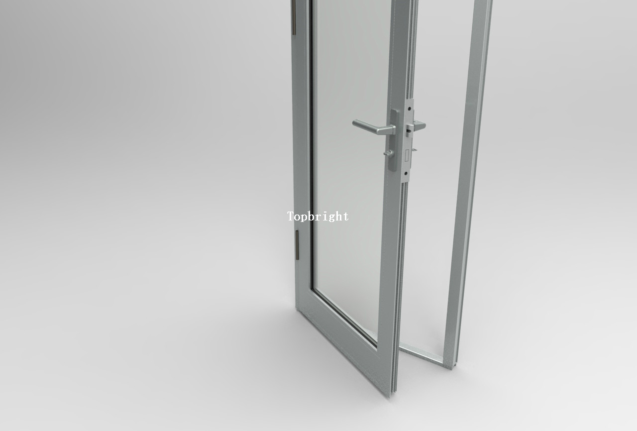 Puerta batiente de vidrio de un solo panel con rotura de puente térmico de aluminio Serie 50 TP-D-CM003