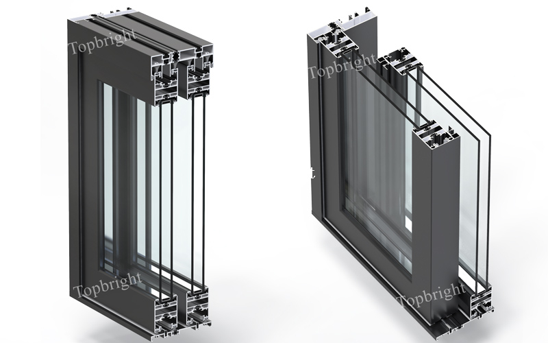 Sistema de puertas con rotura de puente térmico Puerta corrediza de riel bajo TP135-65