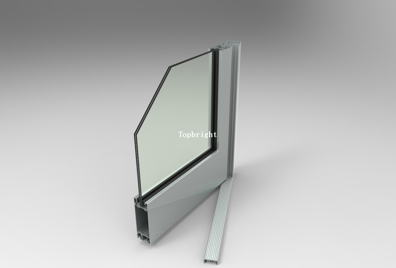 Puerta batiente de vidrio de un solo panel con rotura de puente térmico de aluminio Serie 50 TP-D-CM003