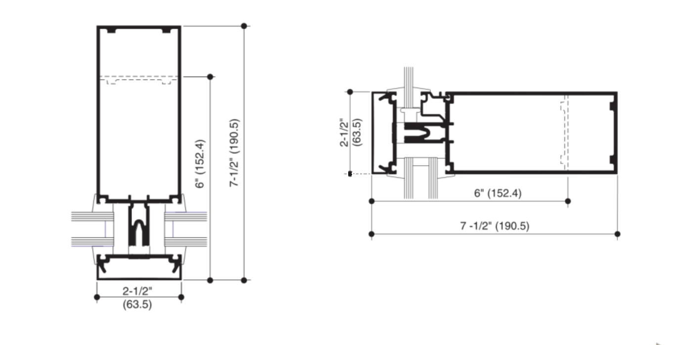 Muro cortina de vidrio comercial para proyecto de construcción externo TP-CW-UT008